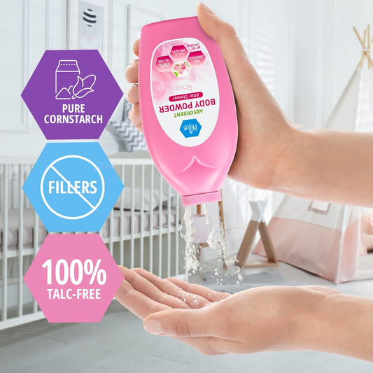 MedPride Body Powder w/seal - Pink Bottle - 13 oz, 24/cs.