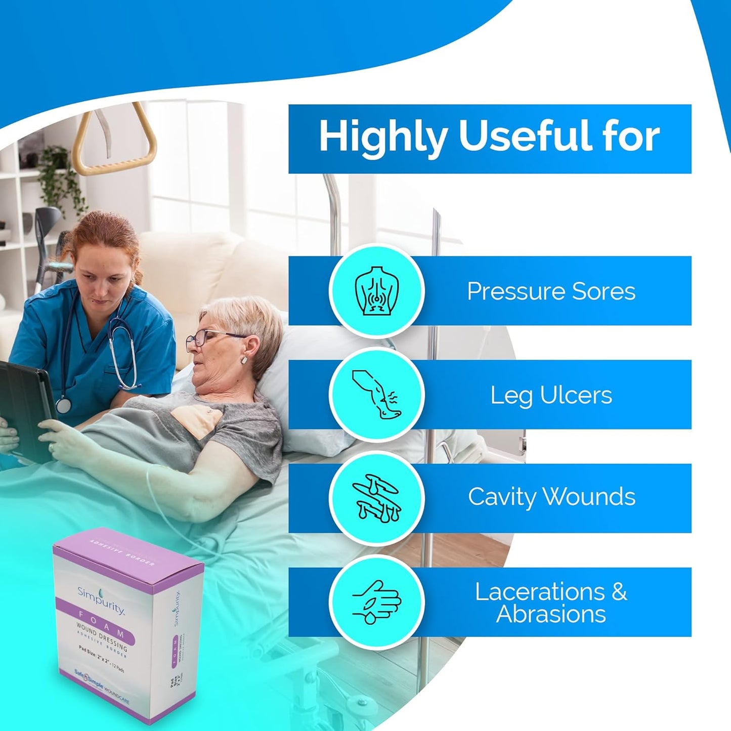 Safe N Simple Simpurity Foam with Adhesive Border (192 Count)