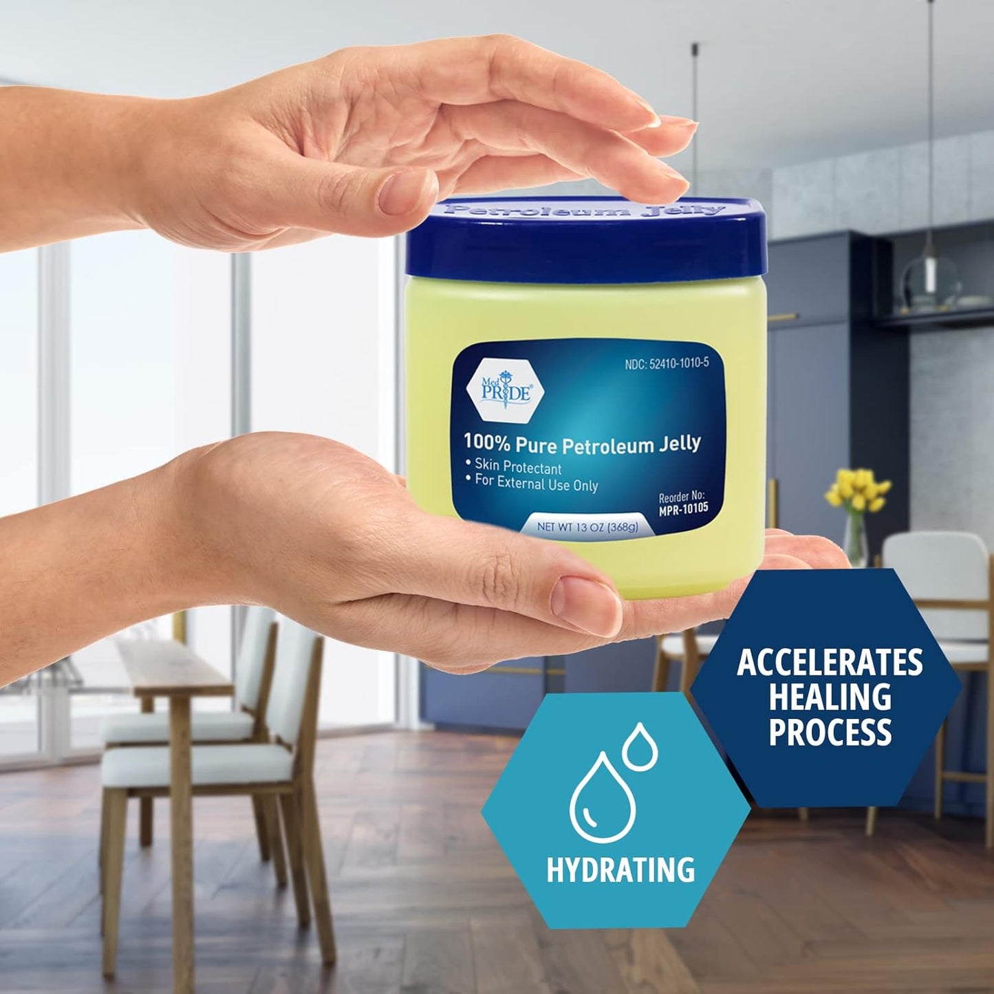 MedPride Petroleum Jelly 100%- Original Skin Protectant 13 oz (24 Count)