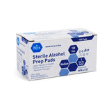 MedPride Sterile Alcohol Prep Pads - Medium - 100 pads, Case of 20 ( 2000 count)