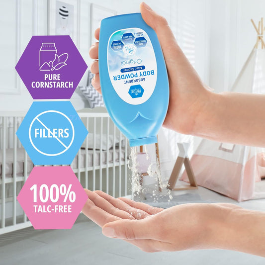 MedPride Premium 100% Talc Free Baby Powder w/seal - Blue Bottle - 13 oz, 24/cs.