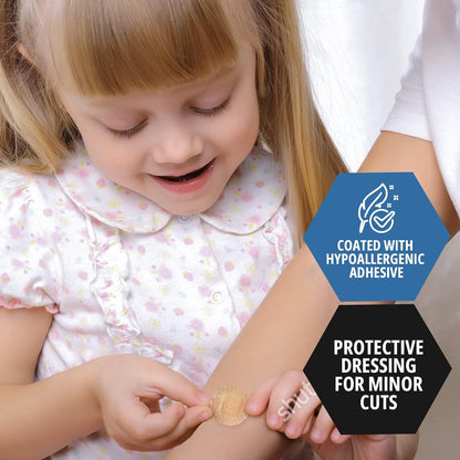 MedPride Sheer Spot Adhesive Bandages - 7/8” Sterile Small Round Bandages with Non-Stick Pad - 100/Box, Case of 48 (4800)