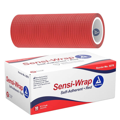 Dynarex Sensi Wrap, Self-Adherent, Red