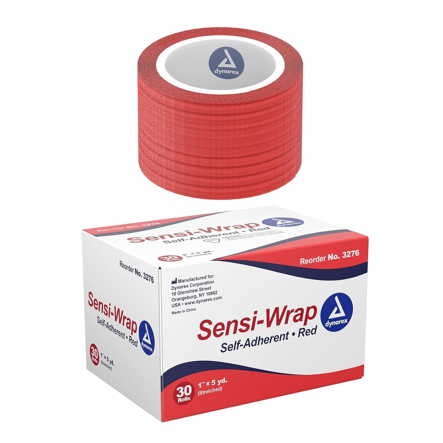 Dynarex Sensi Wrap, Self-Adherent, Red