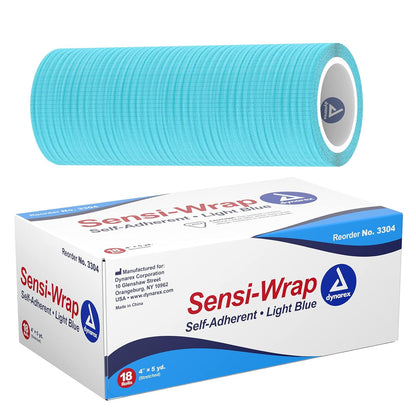 Dynarex Sensi Wrap, Self-Adherent, Light Blue