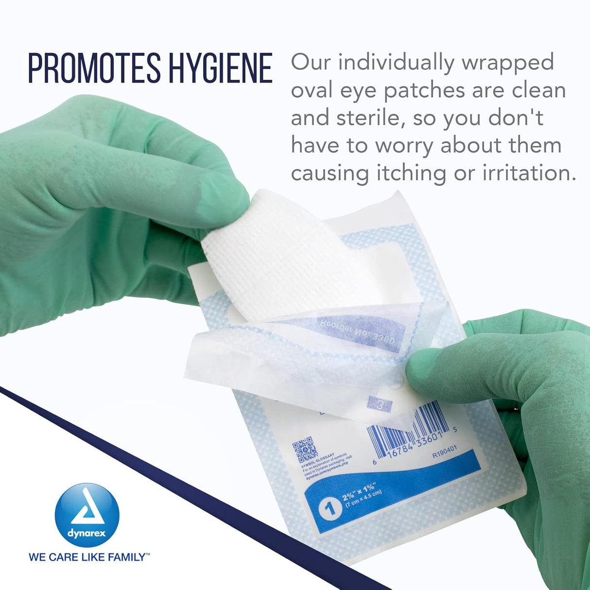 Dynarex Oval Eye Pads - Sterile, 2 5/8" x 1 5/8"  50ea/bx, 12bxs/cs (600 Count)