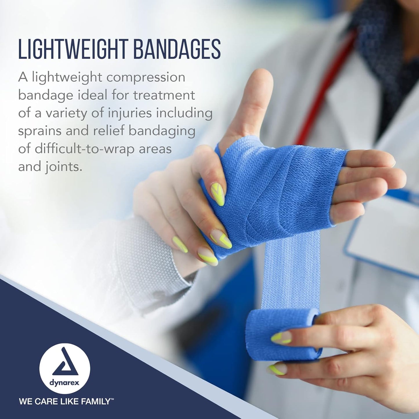 Dynarex Sensi Wrap, Self-Adherent, Dark Blue