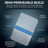 MedPride Transparent Film,  6’’x8’’ Wound Dressing, 10/Pack, Case of 8 (80 Count)
