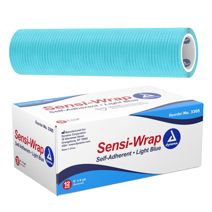 Dynarex Sensi Wrap, Self-Adherent, Light Blue