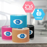 MedPride Kinesiology Tape - Mixed Colors - 2" x 5m - 4 Rolls/Box, Case of 30 (120 Count)