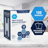 MedPride Sterile Fabric Knuckle Adhesive Bandage 1.5" x 3" - 100/Box, Case of 24 (2400 Count)