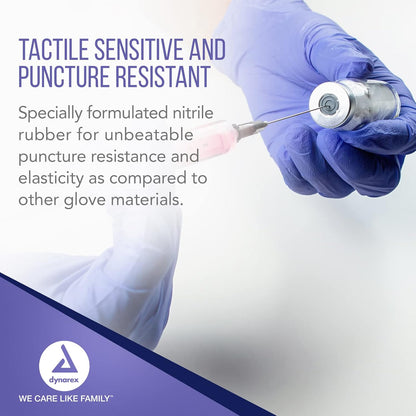 Dynarex DynaPlus Nitrile Exam Gloves 2 Mil Thick, Powder-Free, 10bxs/case