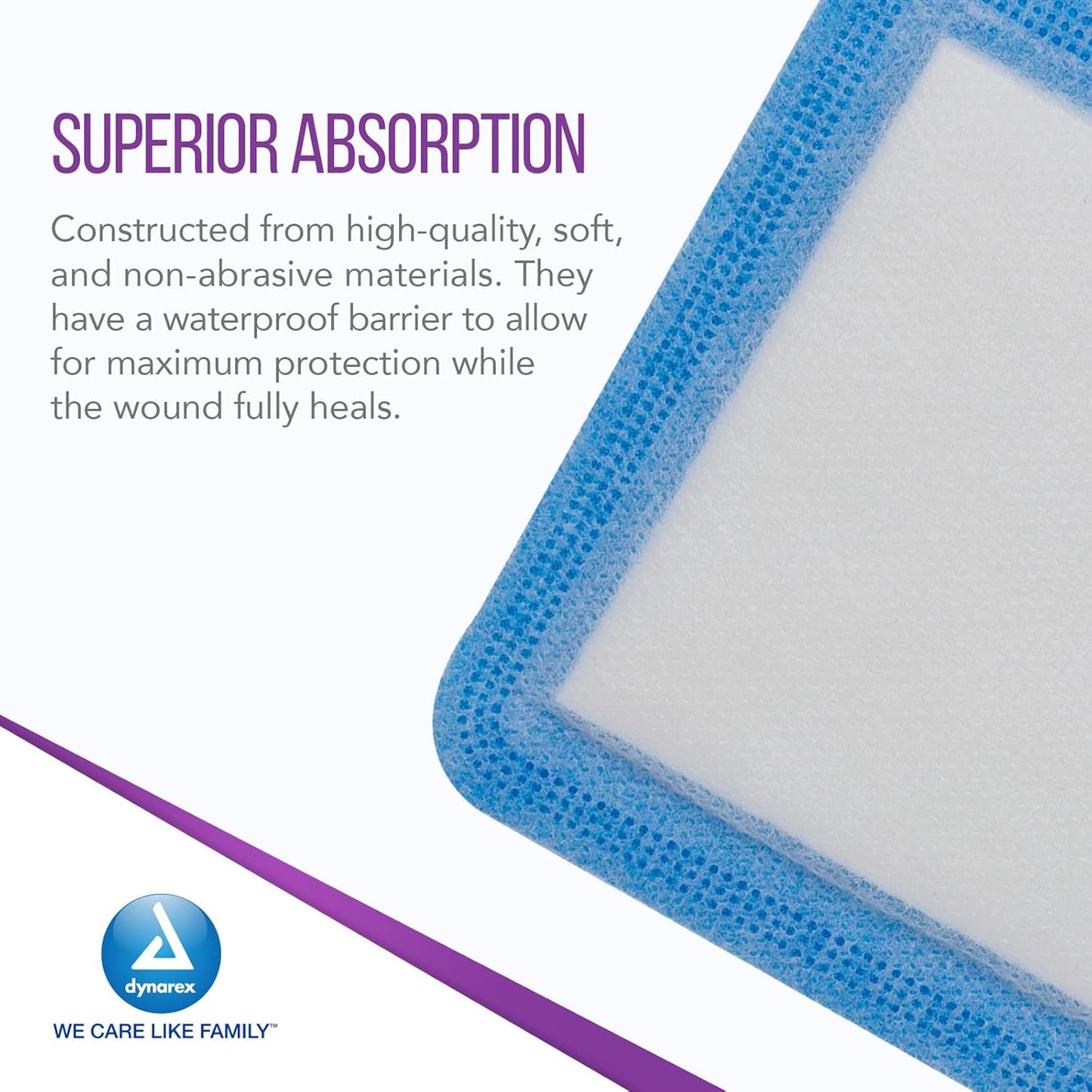 Dynarex DynaSorb - Super Absorbent Dressing, Non-Adhering, 10ea/bx, 12bxs/cs (120 Count)