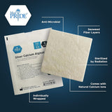 MedPride Silver Calcium Alginate Dressing, 2"x2" - 10/Box, Case of 10 (100 Count)