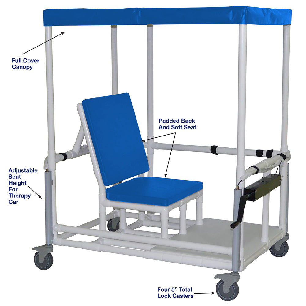 MJM International 8000-THERAPY-CAR-BL THERAPY CAR-Mobile therapy unit, developed to be used by physical & occupational therapist, several adjustments made to mimic assortment of vehicles, seat adjustments 19"-29"