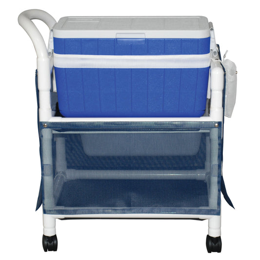 MJM International 810 Hydration / ice cart, with skirt cover and panels, 48 qt ice chest