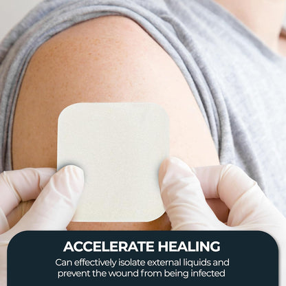 Medpride Foam Dressings 6"x6" - Sterile, Hydrophilic, Highly Absorbent- Soft, Non-Adhesive Pads, 10/Pack, Case of 20 (200 Count)