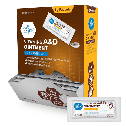 MedPride Vitamins A & D Ointment - 5g Packets - 144 packets/box, Case of 6 (864Count)