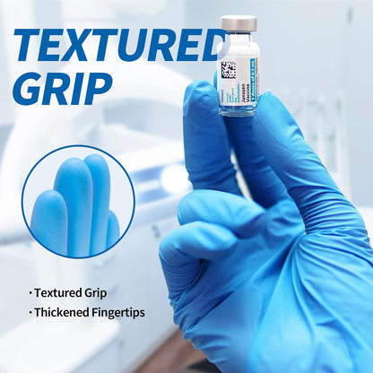 Basic Medical Synmax Nitrile-Vinyl blend Blue Exam Gloves Powder Free, Latex Free 1000 count