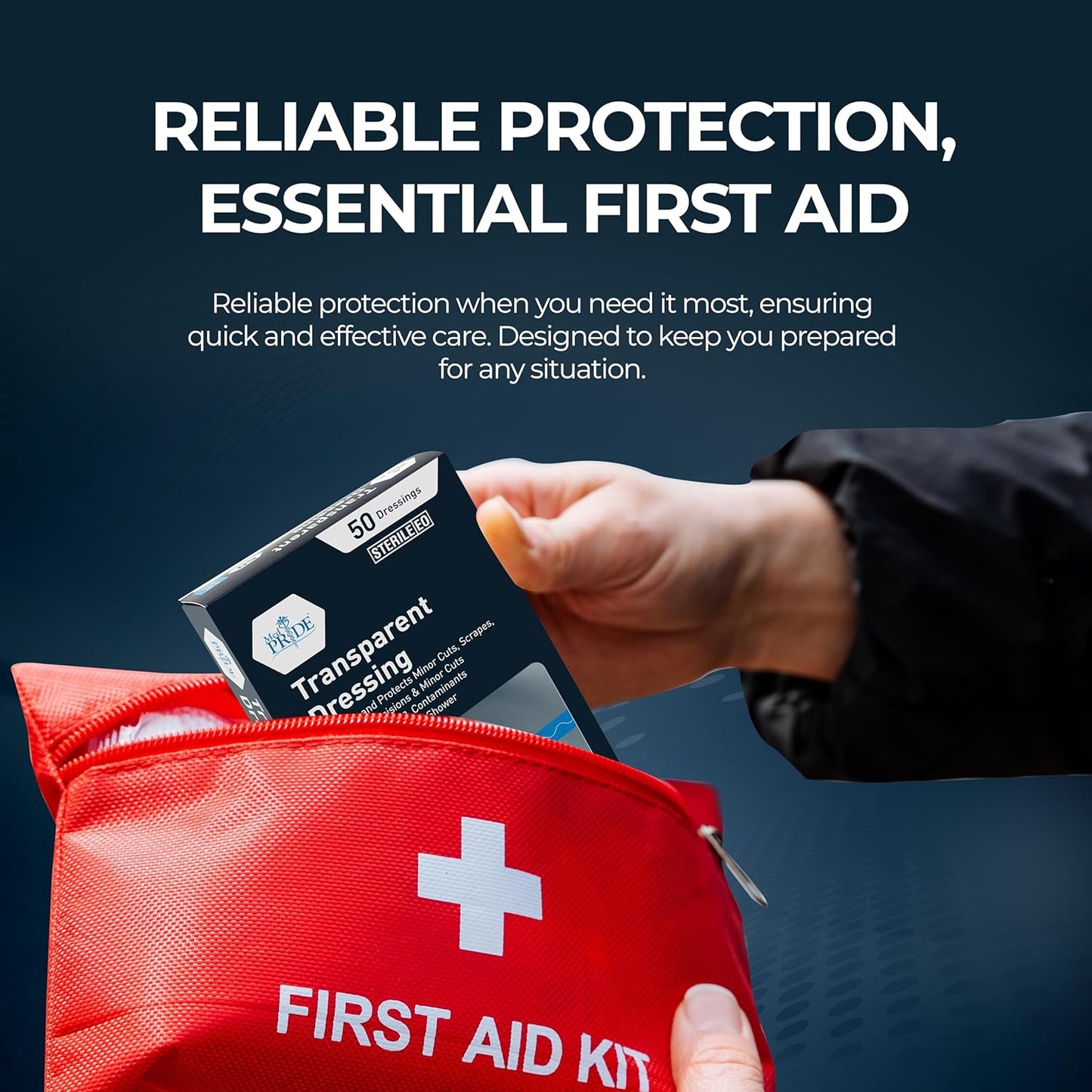 MedPride Transparent Film,  6’’x8’’ Wound Dressing, 10/Pack, Case of 8 (80 Count)