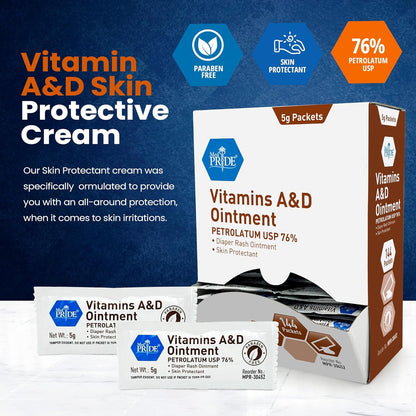 MedPride Vitamins A & D Ointment - 5g Packets - 144 packets/box, Case of 6 (864Count)