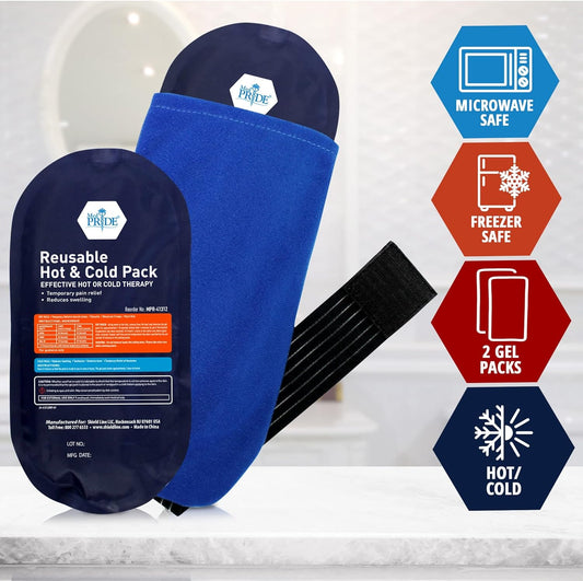 MedPride Reusable Hot and Cold Packs Set - 10.4" x 5.3" w/Sleeve & Belt - 24 bxs/cs.