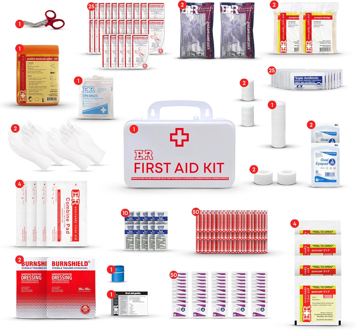 Fully Stocked First Aid Kit - ANSI Class B