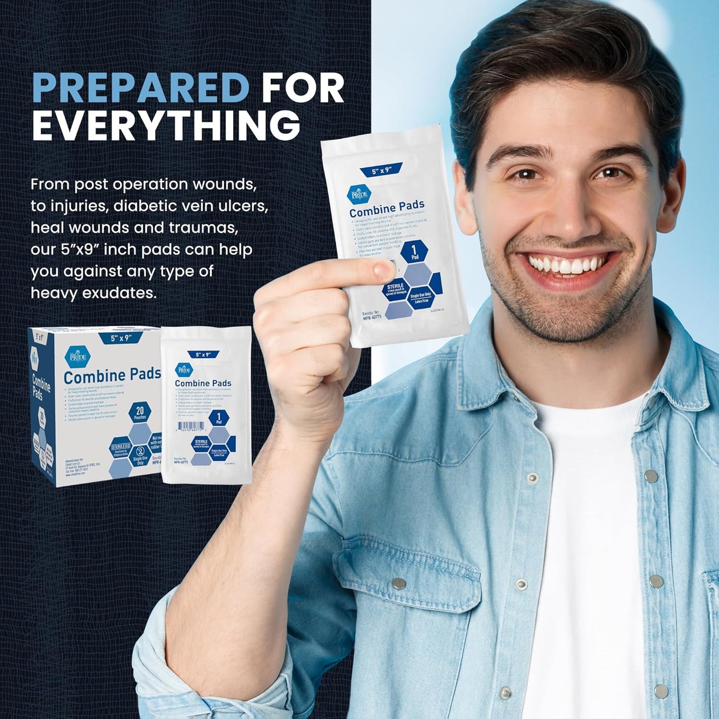 MedPride Sterile Abdominal - ABD Combine Pads | For Heavy Draining Wounds