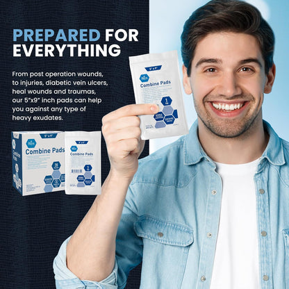 MedPride Sterile Abdominal - ABD Combine Pads | For Heavy Draining Wounds