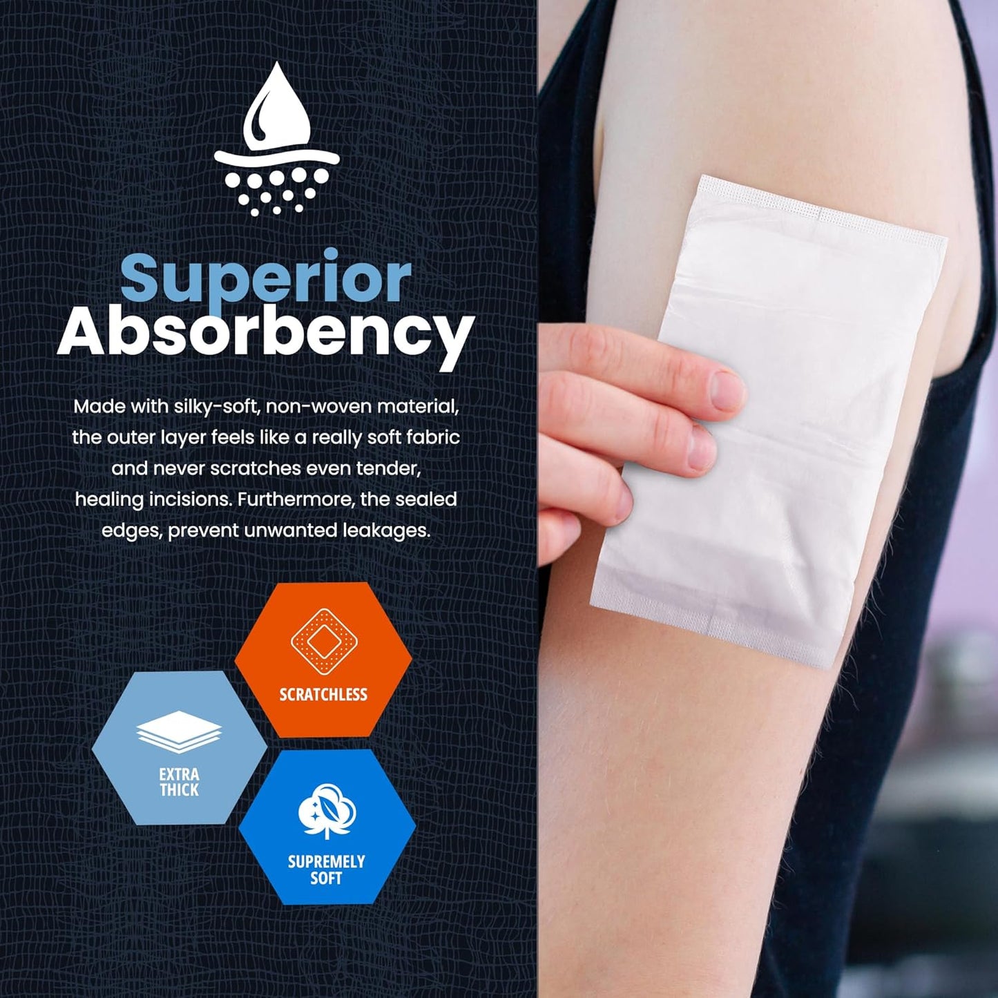 MedPride Sterile Abdominal- ABD Combine Pads,5x9 Inches | For Heavy Draining Wounds, 20/Box, Case of 20 (400 Count)