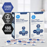 MedPride Sheer Strip Adhesive Bandage , First Aid Strips with Hypoallergenic Adhesive Sterile, 1"x3" - 100/Box, Case of 24 (2400 Count)