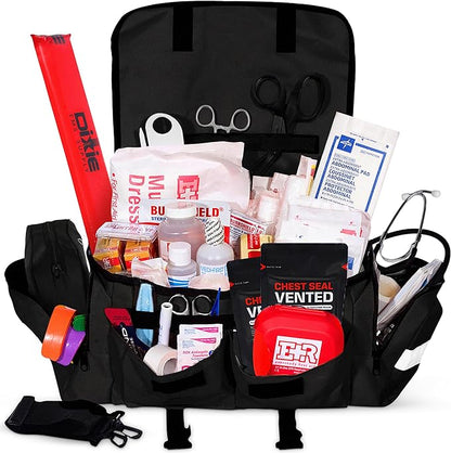 Deluxe EMT Trauma Kit - Fully Stocked First Responder Bag