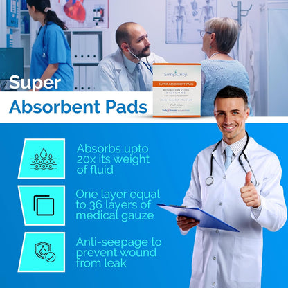 Safe N Simple Simpurity Super Absorbent Pad Wound Dressing (160 Count)