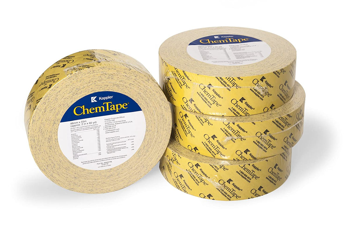 Kappler ChemTape® | Chemical & Biological Hazard Sealing Tape | 2" x 60 Yards (High-Visibility Yellow)