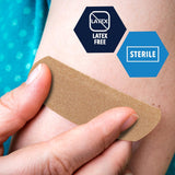 MedPride Sterile Fabric Adhesive Bandages, 3/4'' x 3" First Aid Bandages Coated with Hypoallergenic Adhesive & Non-Stick Pad - 100/Box, Case of 24 (2400 Count)