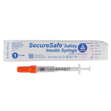 Dynarex SecureSafe Safety Insulin Syringe - New Mechanism (500 Count)
