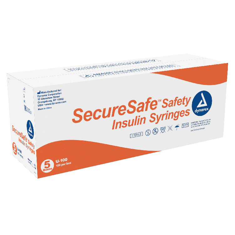 Dynarex SecureSafe Safety Insulin Syringes (500 Count)