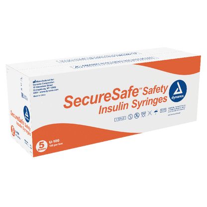 Dynarex SecureSafe Safety Insulin Syringes (500 Count)