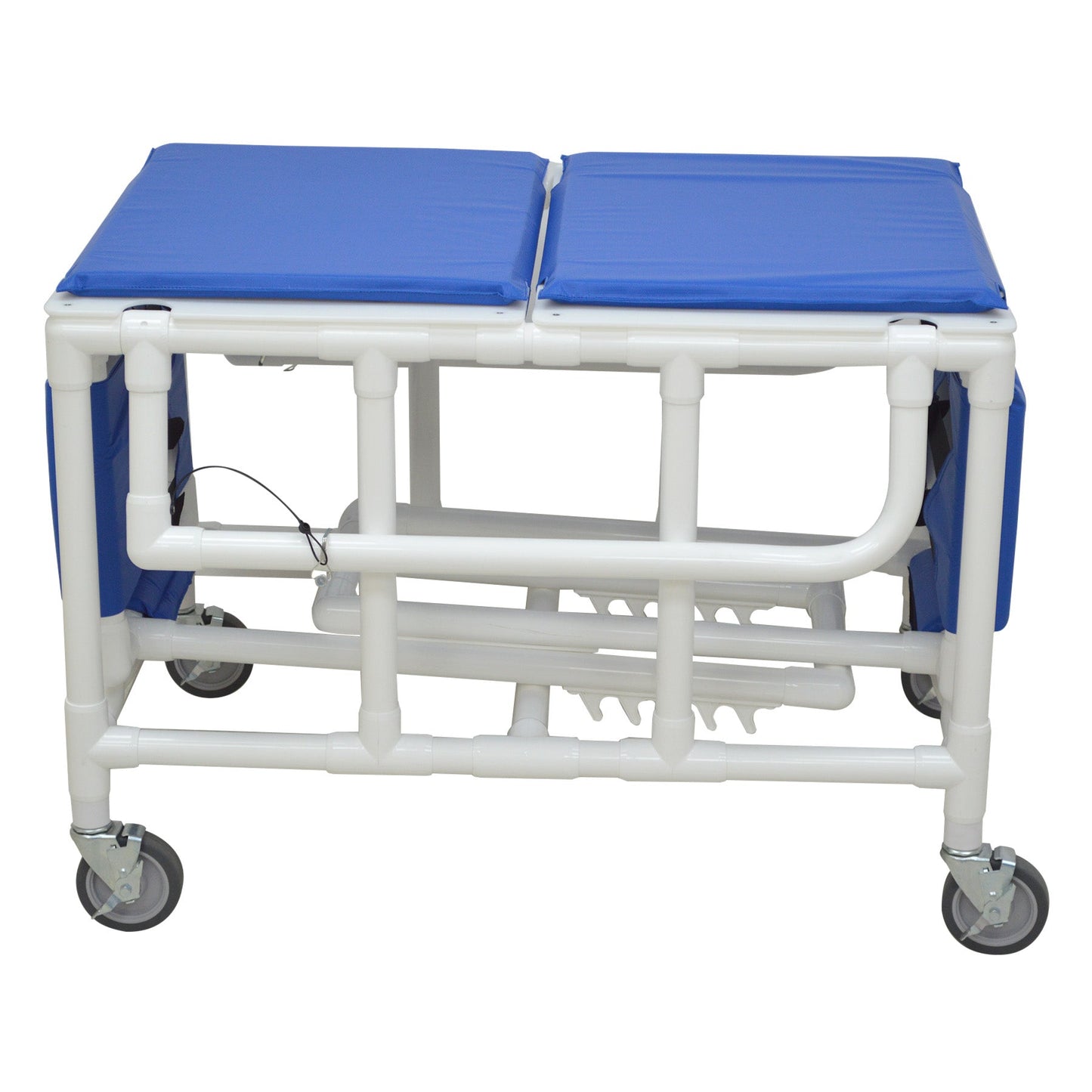 MJM International 920-FD-PAD Shower gurney with fold down head and foot section with closed cell water proof foam pad