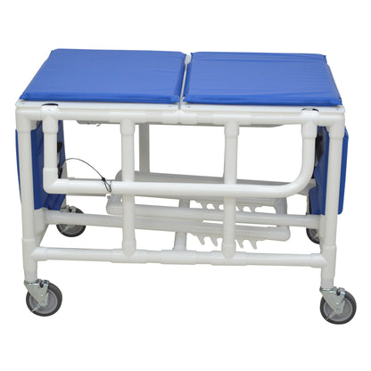 MJM International 920-FD-PAD Shower gurney with fold down head and foot section with closed cell water proof foam pad