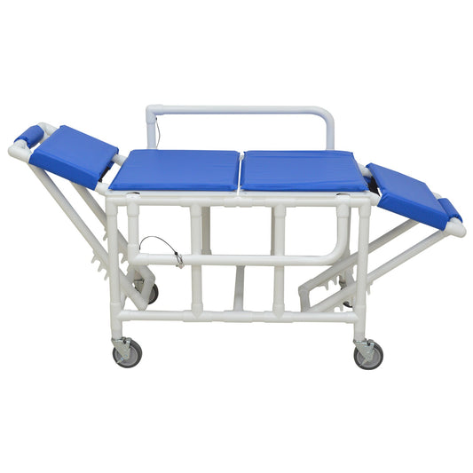 MJM International 920-FD-PAD Shower gurney with fold down head and foot section with closed cell water proof foam pad