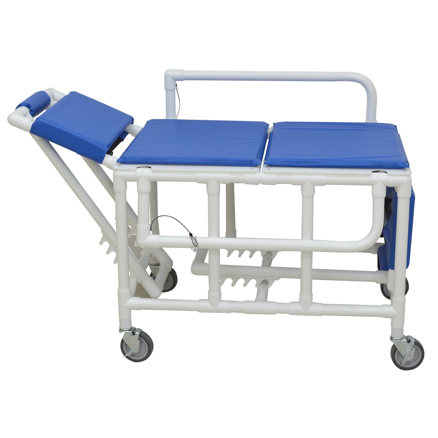 MJM International 920-FD-PAD Shower gurney with fold down head and foot section with closed cell water proof foam pad