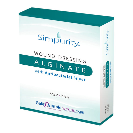 Safe N Simple Simpurity Silver Calcium Alginate Wound Dressing (160 Count)