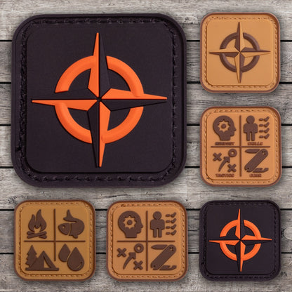 Survival Compass Morale Patch (Orange on Black)