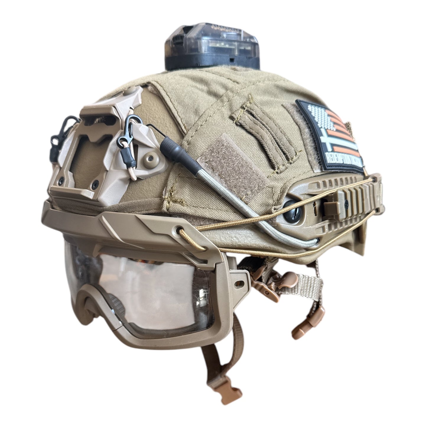 Tactical Helmet Goggles with Arc Rail Attachments