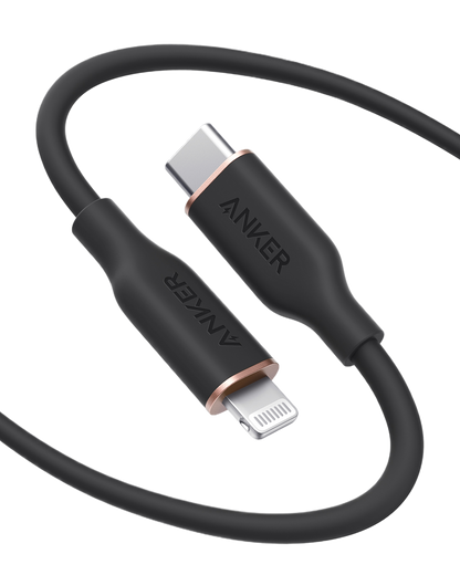 Anker <b>641</b> USB-C to Lightning Cable (Flow, 3 ft Silicone)