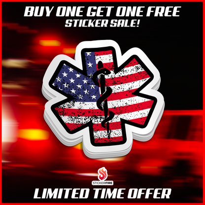 EMT American Flag Sticker