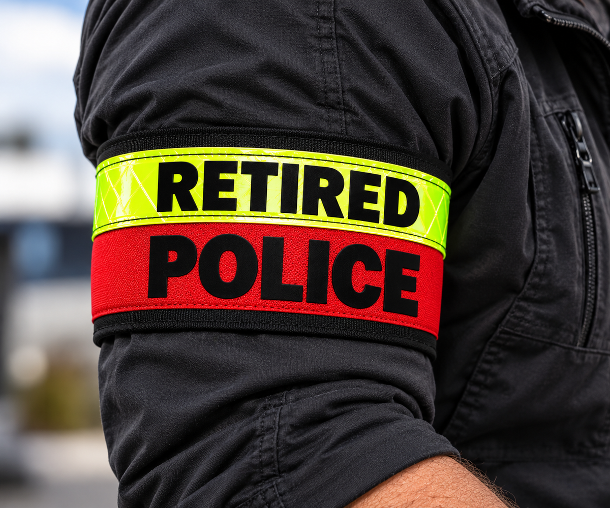 RETIRED POLICE armband with reflective