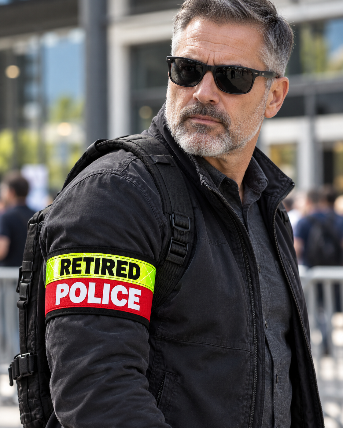 RETIRED POLICE armband with reflective