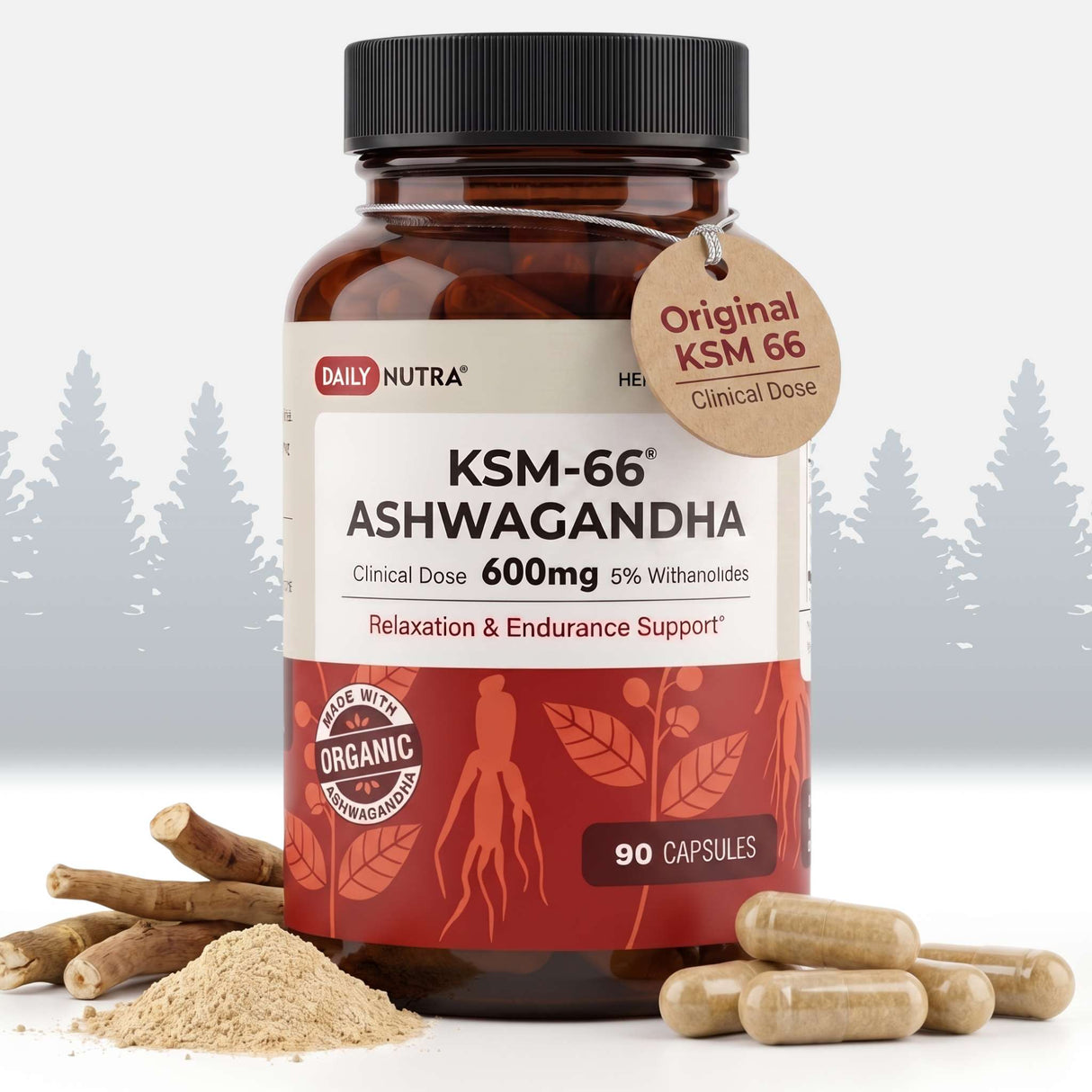 Daily Nutra KSM-66 Ashwagandha 600mg Capsules – Stress Relief & Relaxation